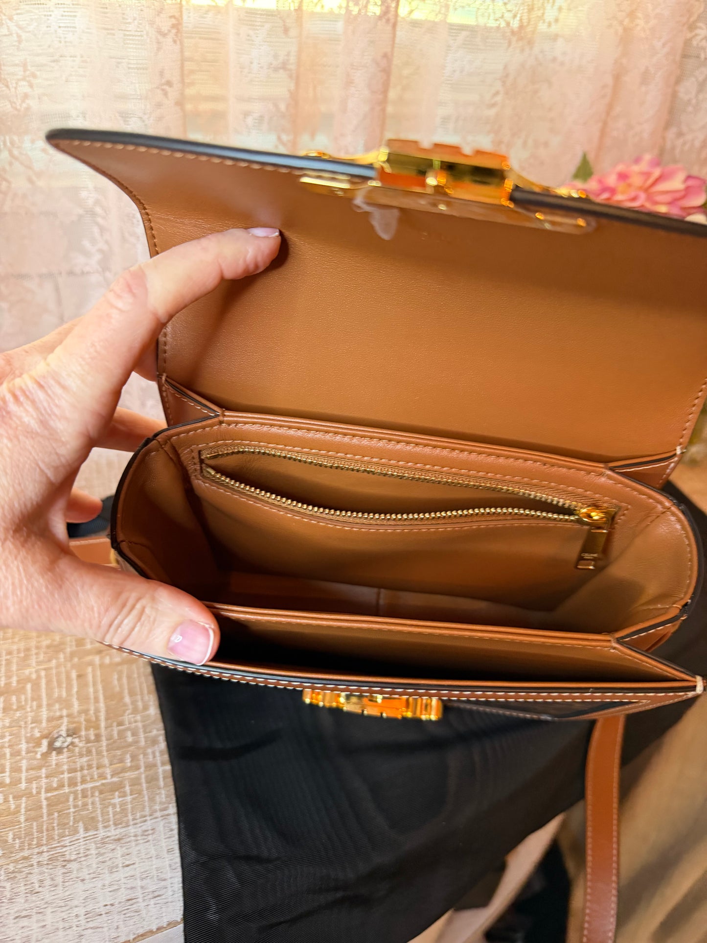 Celine Triomphe Bag in Triomphe Canvas & Calfskin