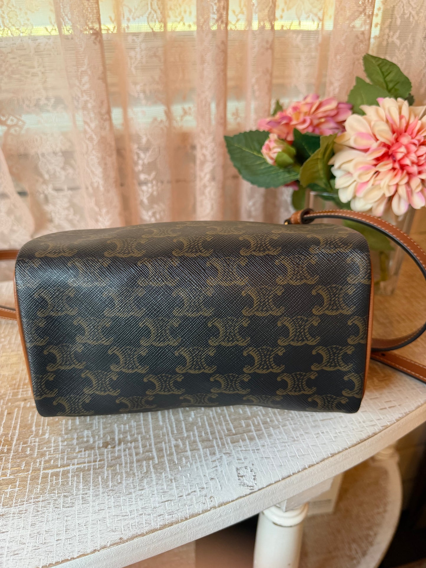 Brand New SMALL BOSTON IN TRIOMPHE CANVAS AND CALFSKIN