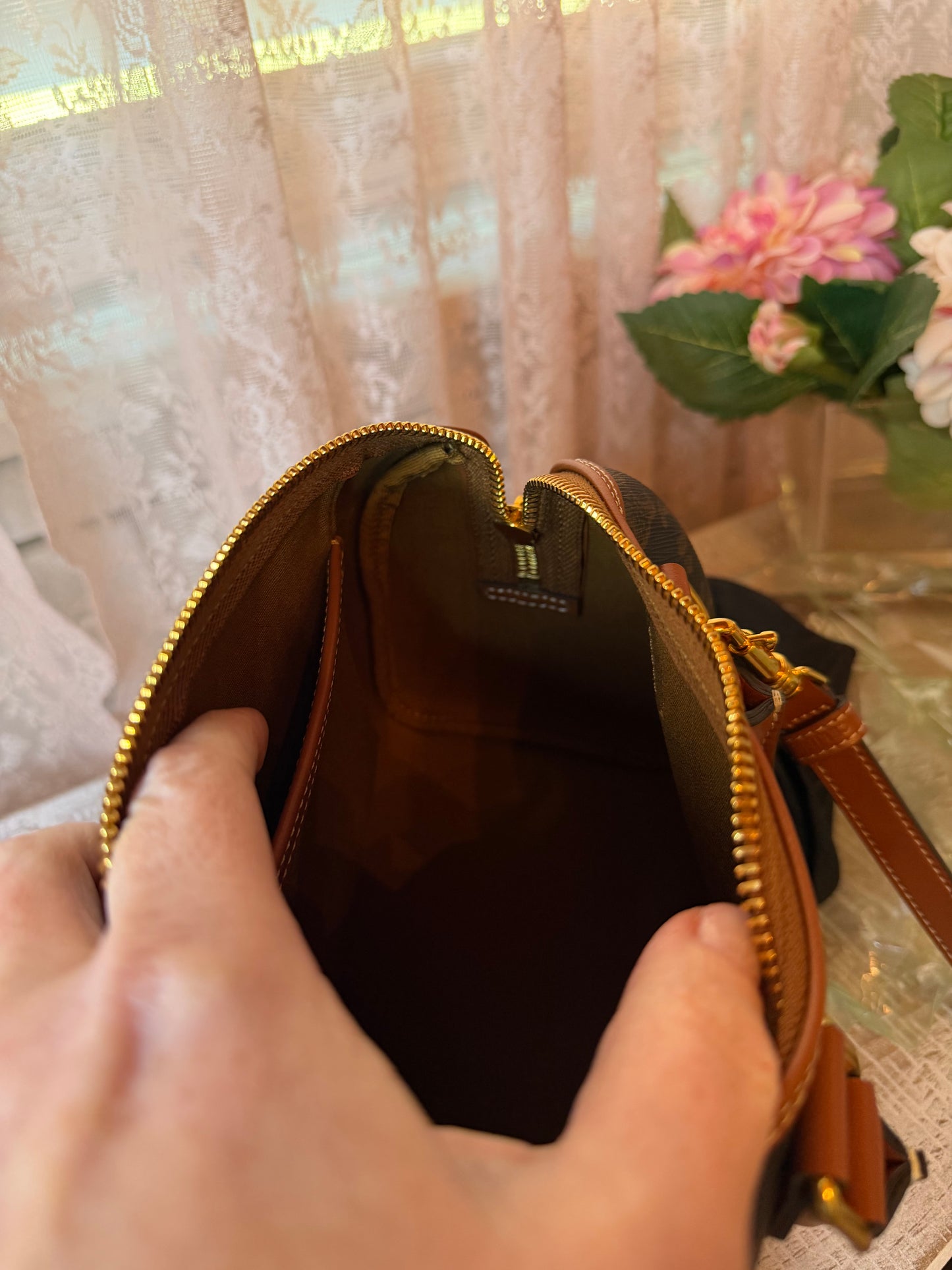 Brand New SMALL BOSTON IN TRIOMPHE CANVAS AND CALFSKIN