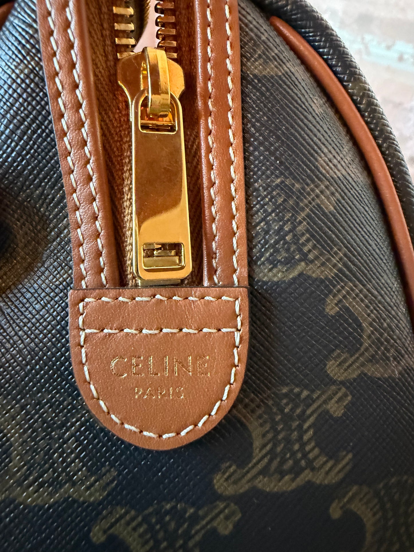 Brand New SMALL BOSTON IN TRIOMPHE CANVAS AND CALFSKIN