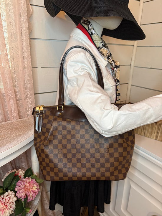 Louis Vuitton Tote MM Brown Canvas Damier Ebene