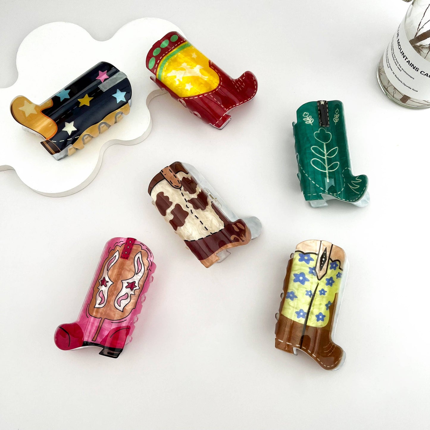 mildstyles - Cowboy Boots Acrylic Hair Claw Clip - B