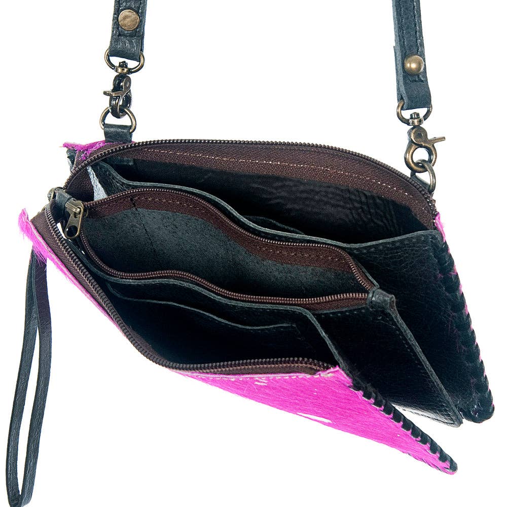 American Darling Handcrafted Braided Hair-On Cowhide Crossbody Bag - ADBG535CHEGO