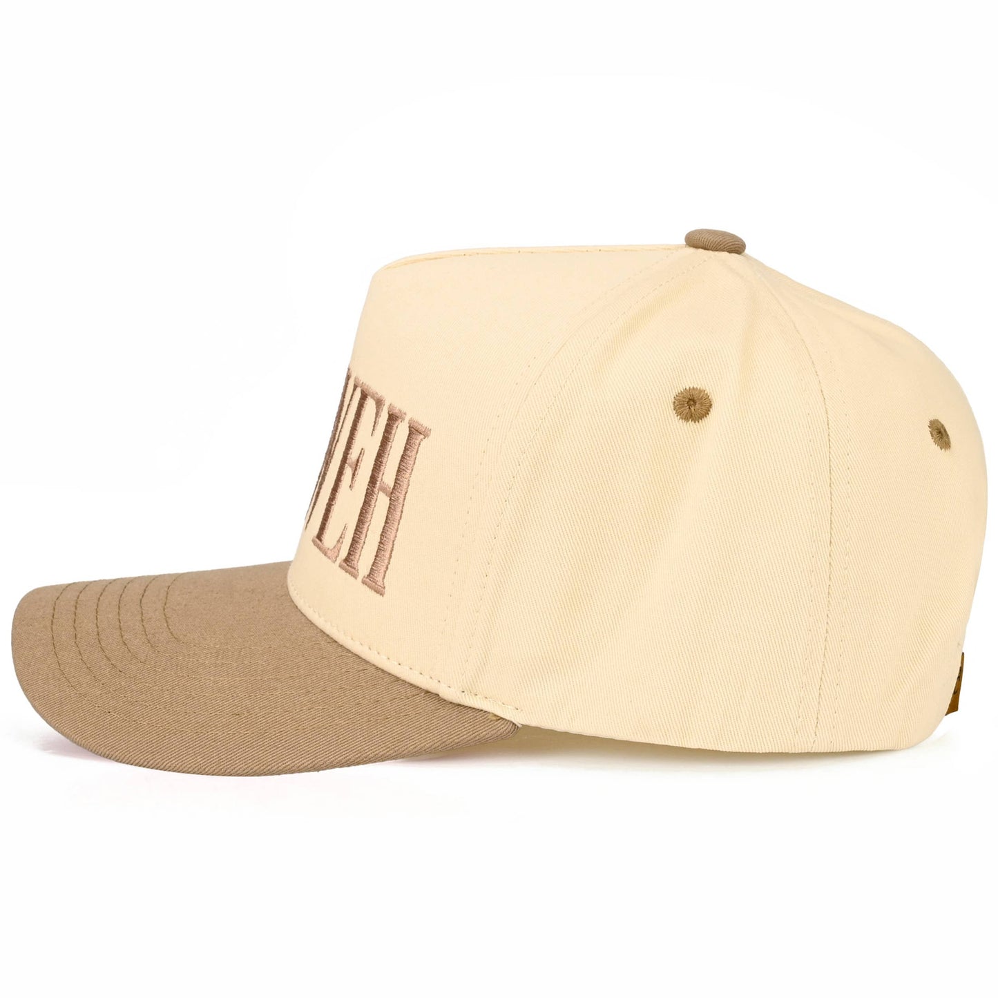 Hana - C.C YAHWEH Letter Embroidered on Brim Two Tone Trucker Hat