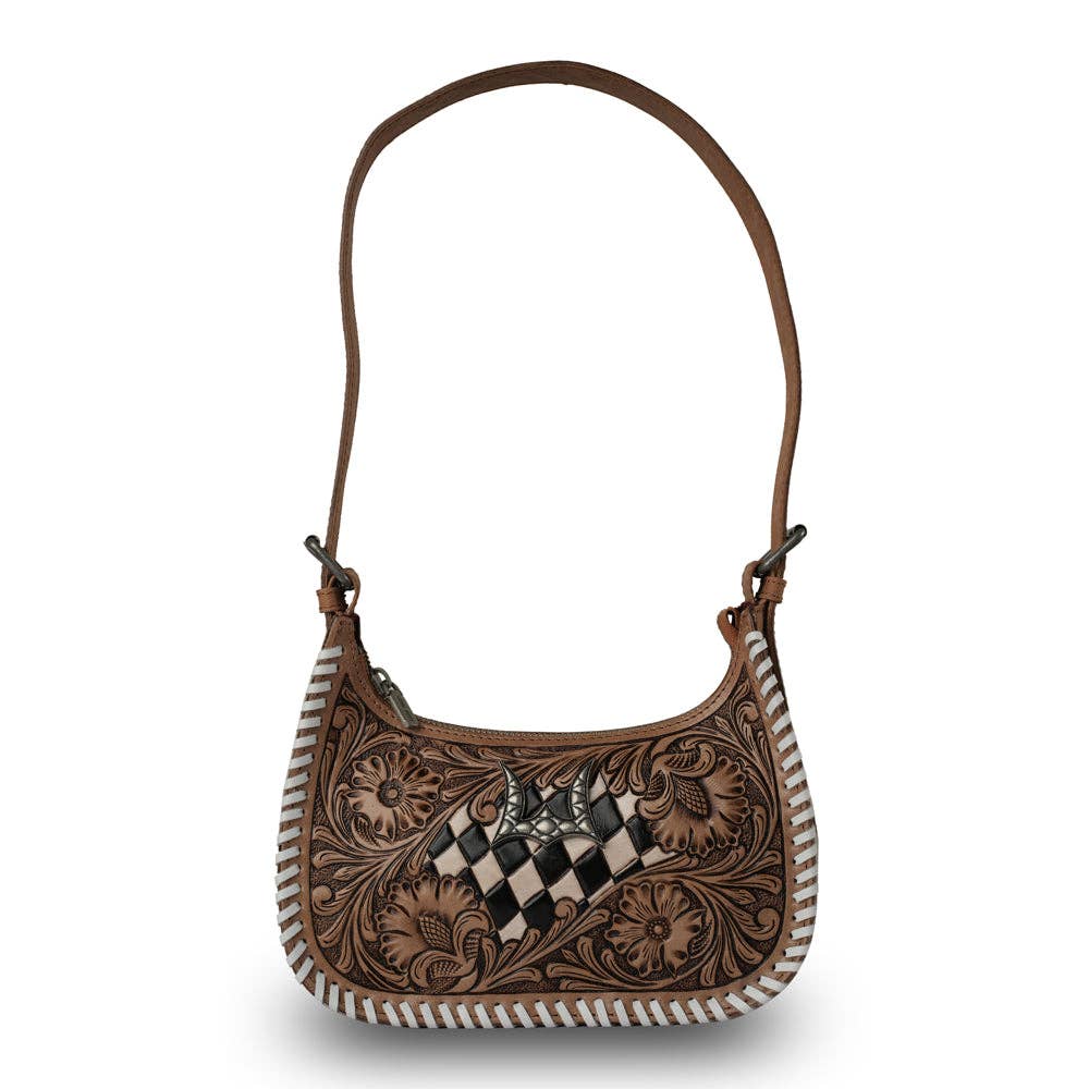 Loyal West - HANDTOOLED DANNIA MEDIUM PURSE CHECKERED EDITION - Checkered Edition