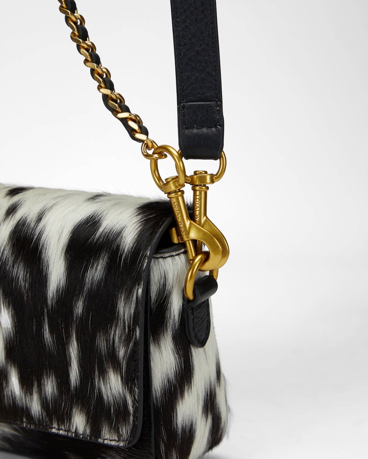 Loyal West - Savi Mini Bag In Black & White Cowhide