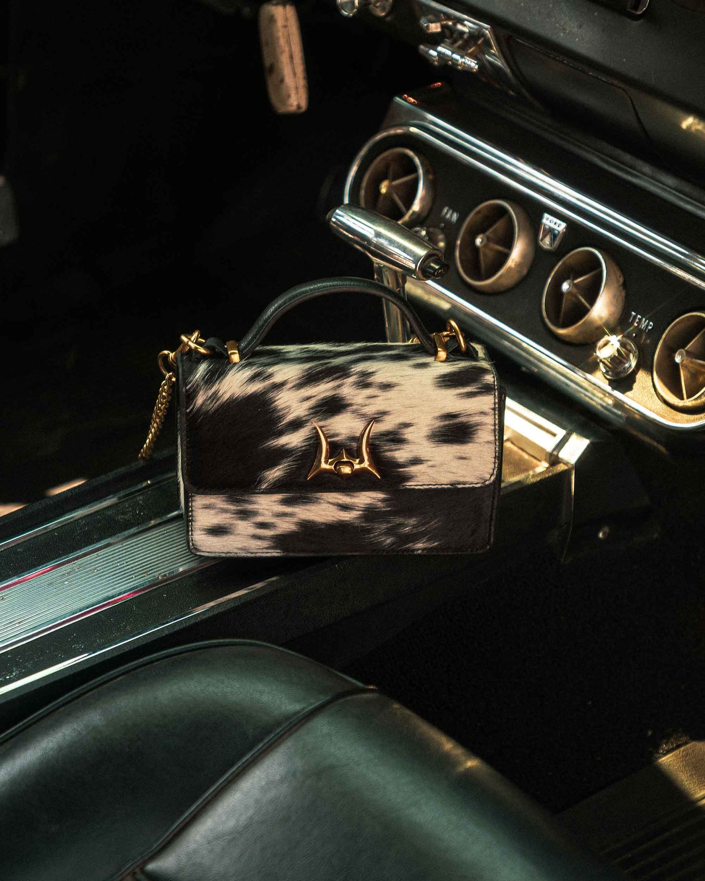 Loyal West - Valencia Leather Bag - Black & White Cowhide