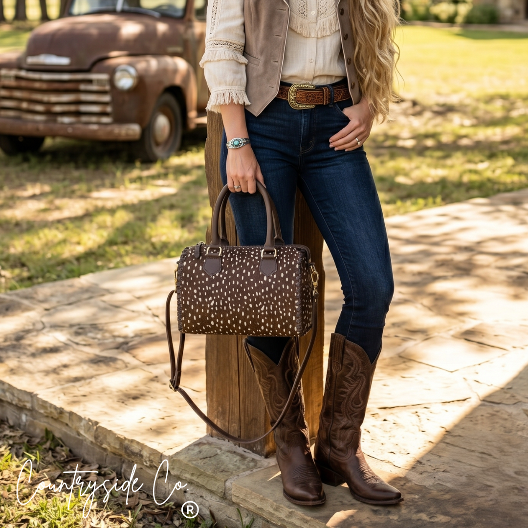 Countryside Co. - Wild Axis Cowhide Soft Speedy Bag