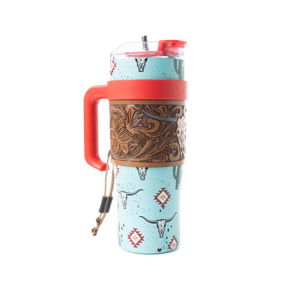 Myra Bag - Wide Wyoming Tumbler In Sea Blue - WITH TOOLING