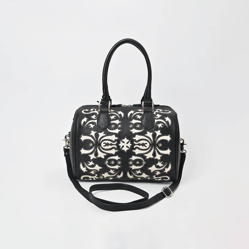 ADBGM897 Western Floral Overlay Leather Speedy Bag - American Darling