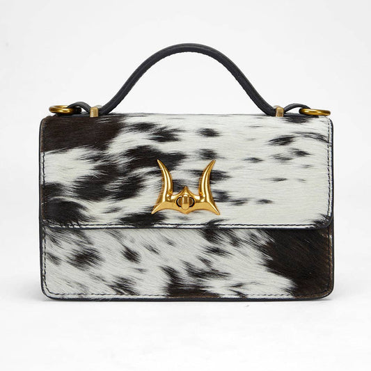 Myra Bag - Loyal West Valencia Leather Bag - Black & White Cowhide - Single