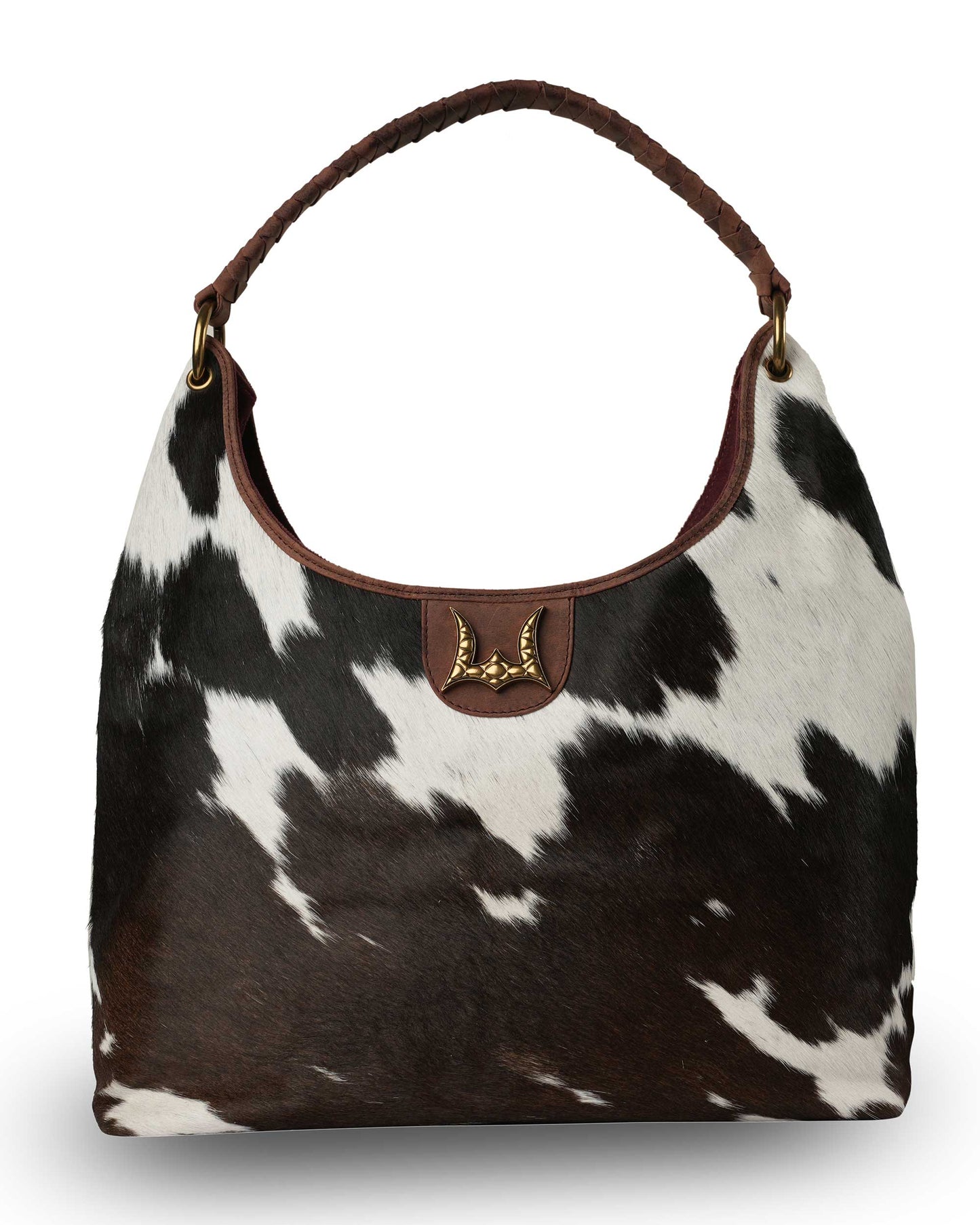 Loyal West - LW Large Purse - Black & White Cowhide With Oiled Ruby Leather