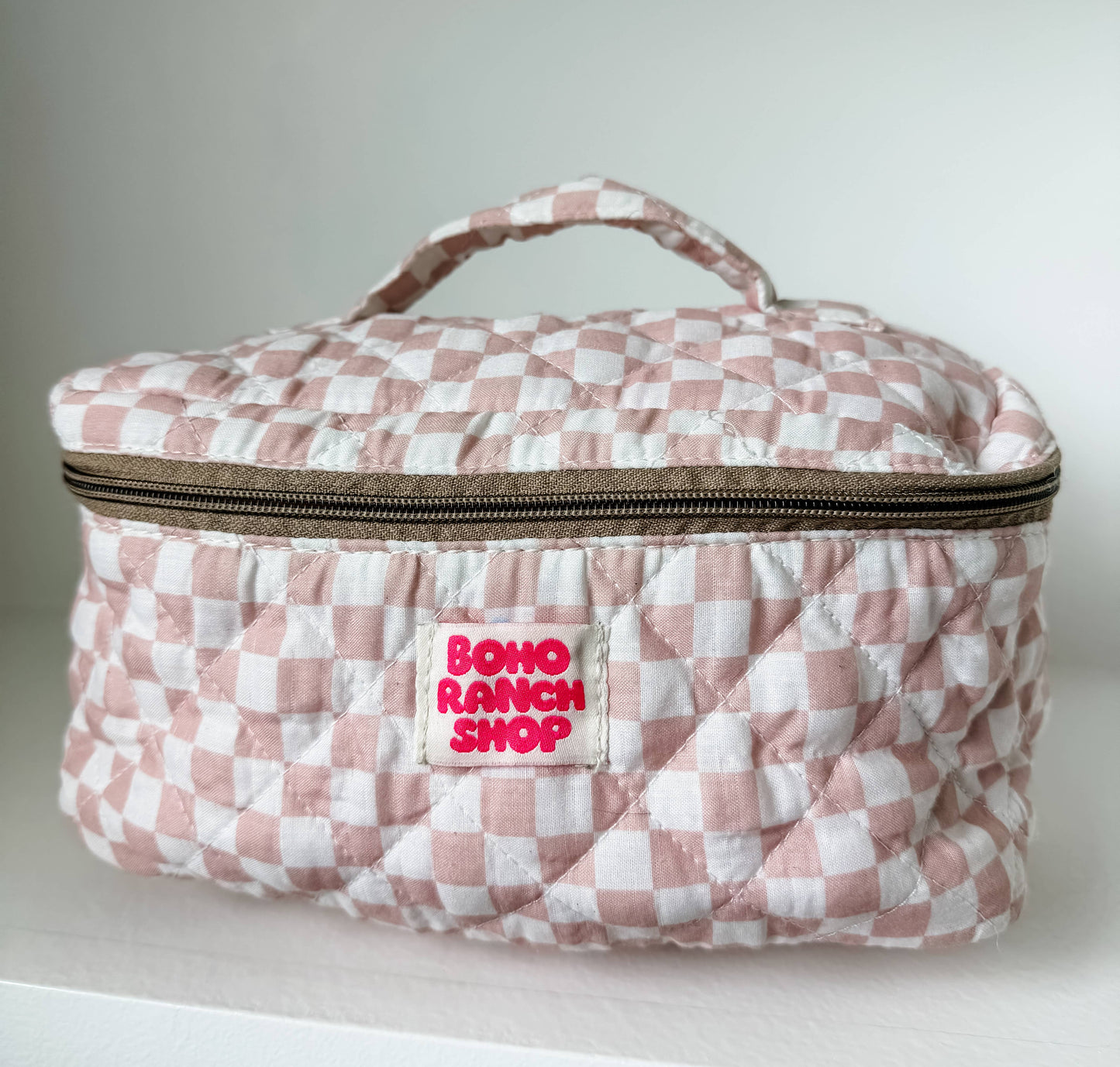 Boho Ranch Shop - Quilted Western Makeup Bag  | Cowgirl Cosmetic Bag Fabric  - RODEO BARBIE