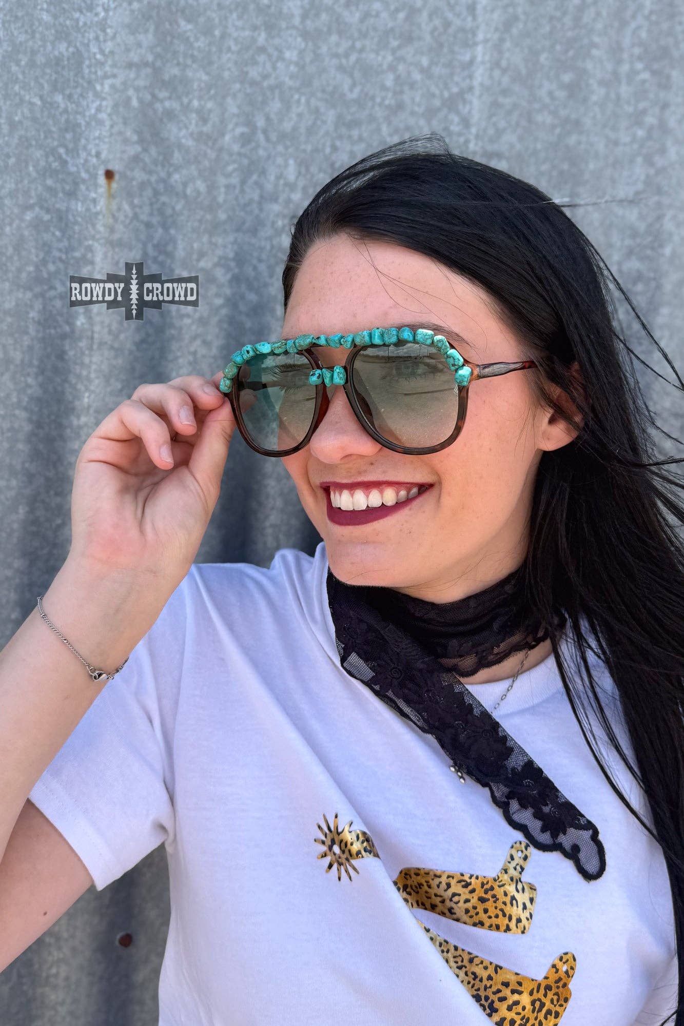 Rowdy Crowd Clothing - Sonoma Sunset Sunglasses - Turquoise Bridge