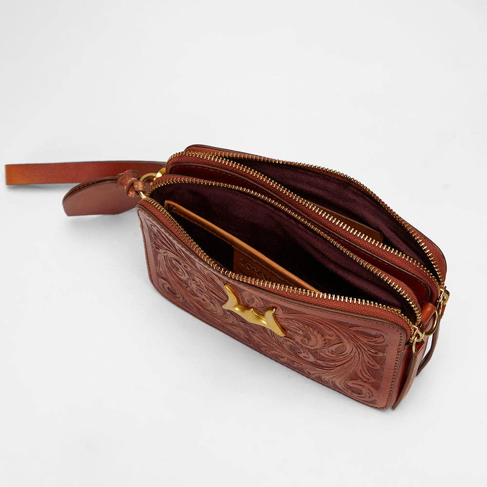 Myra Bag - Loyal West Shell Mini Purse In Handtooled Leather - Single