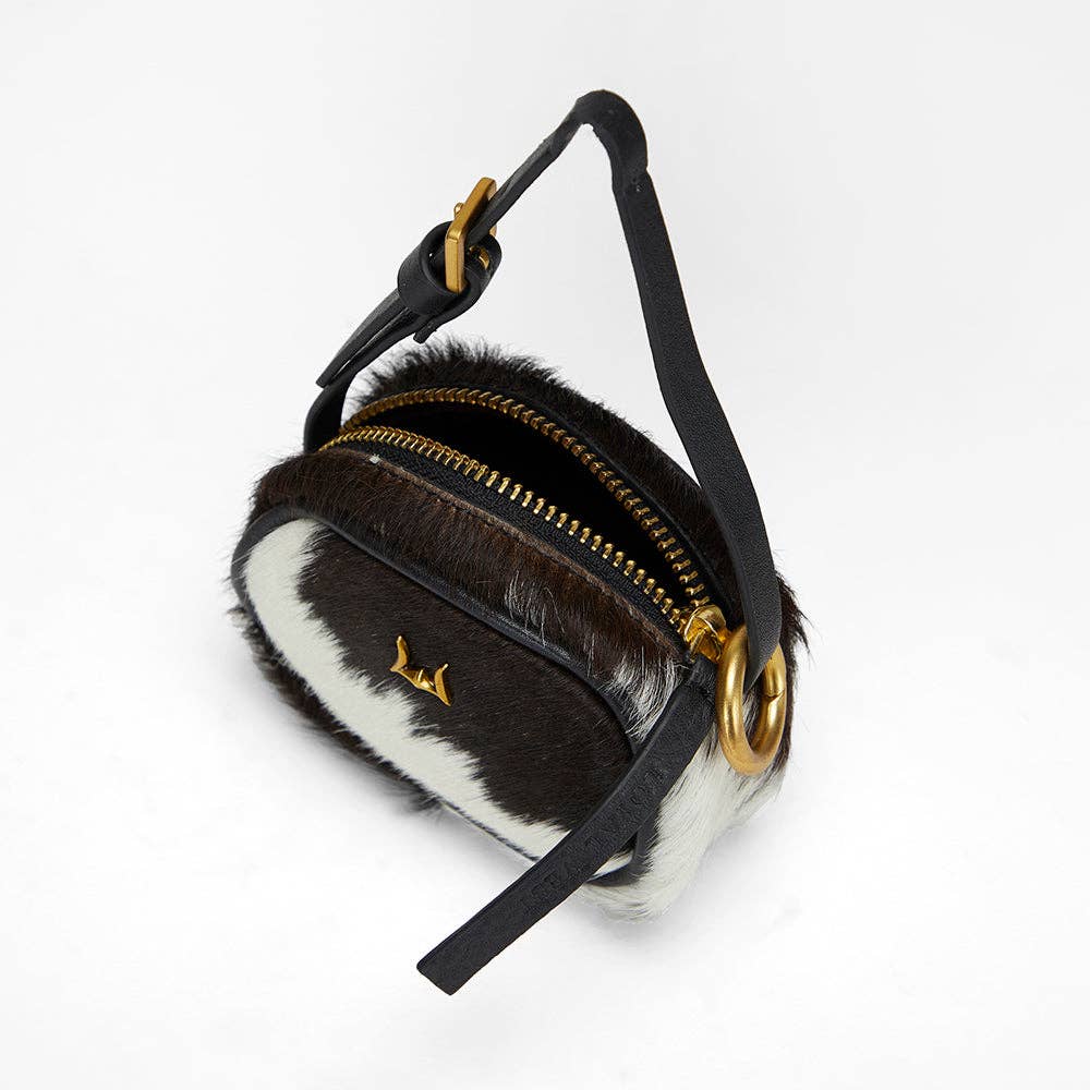 Myra Bag - Loyal West Sophia Micro Bag Charm In Black & White Cowhide - Single