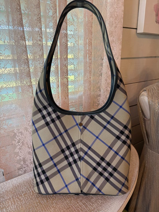 Burberry Check-Pattern Tote Bag