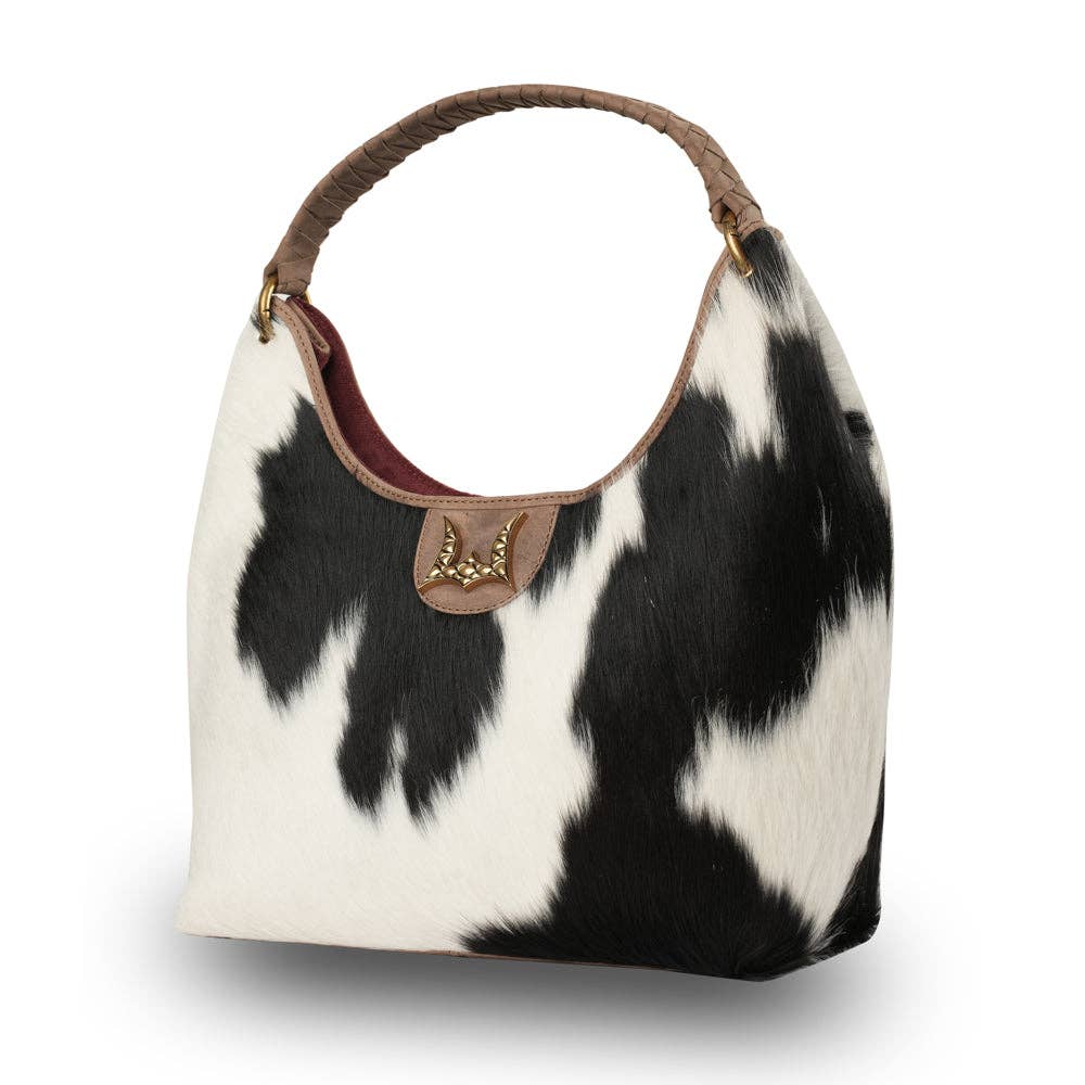 Myra Bag - LW Medium Purse - Black & White Cowhide - Black & White
