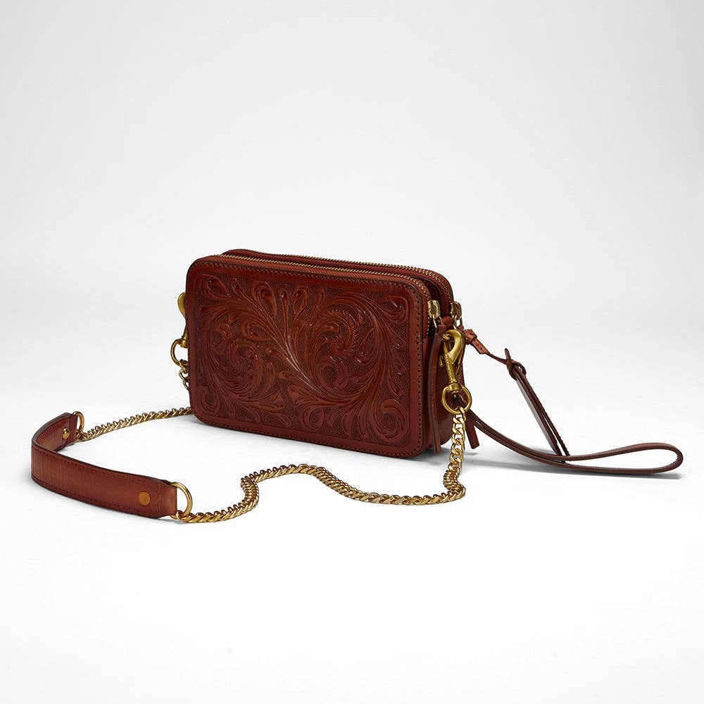 Myra Bag - Loyal West Shell Mini Purse In Handtooled Leather - Single