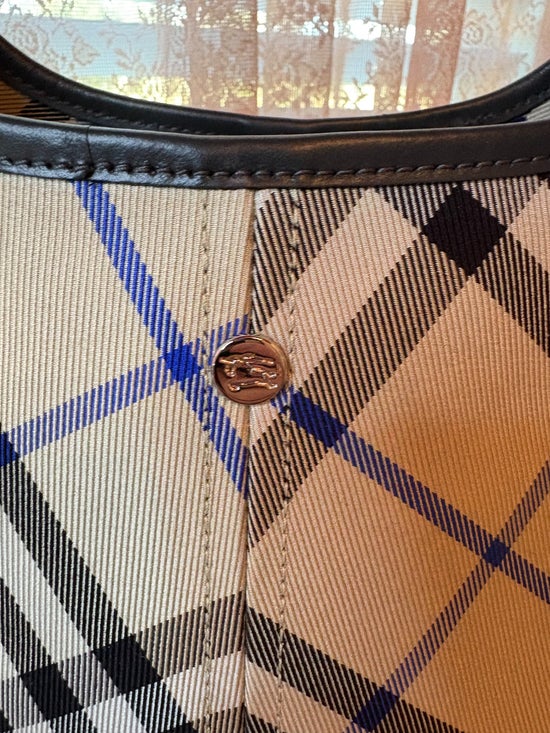 Burberry Check-Pattern Tote Bag
