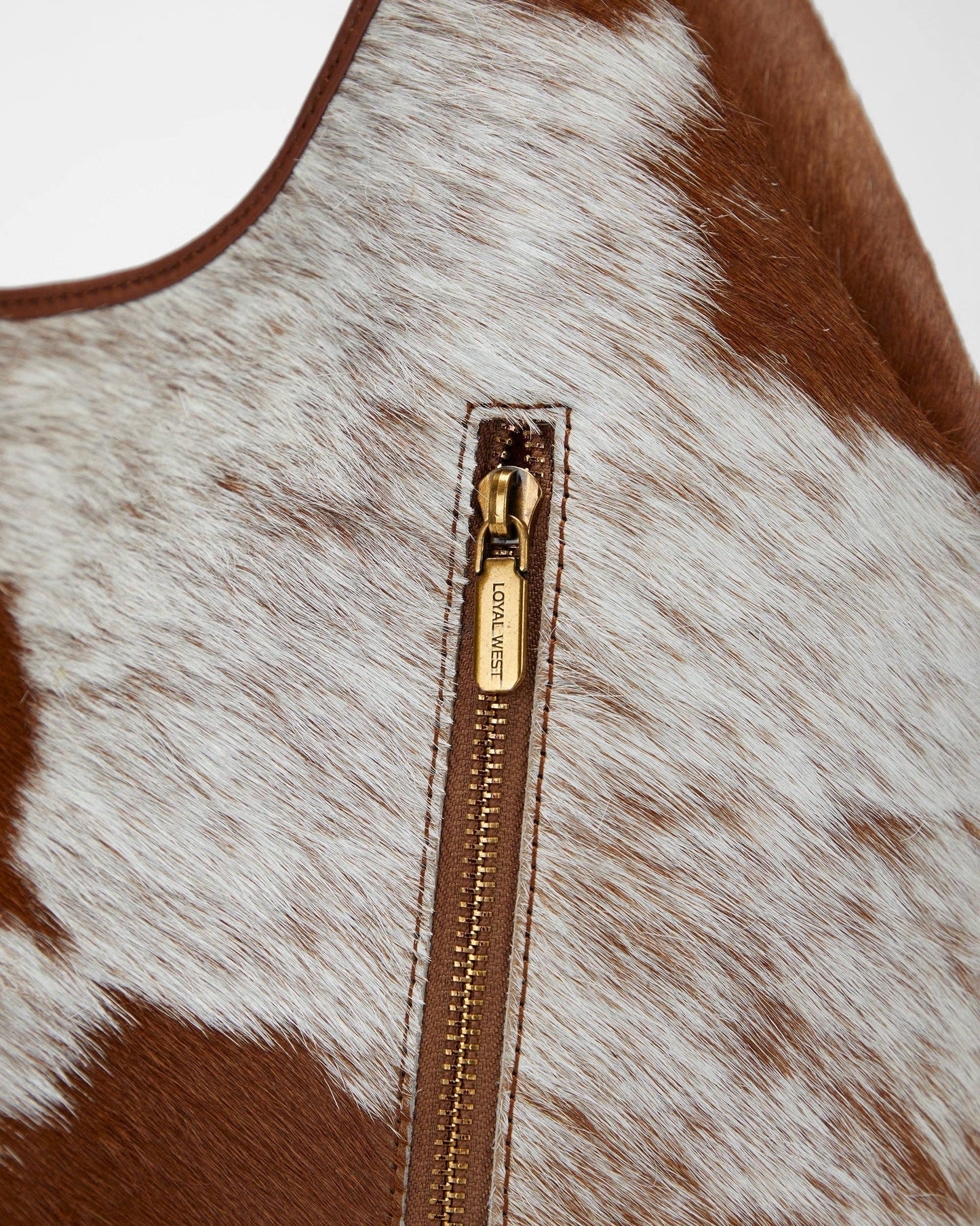 Loyal West - LW Large Purse - In Brown & White Cowhide & Calfskin - NaN / Nan / Brown & White Cowhide
