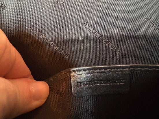 Burberry Black Leather Clutch/ Pouch