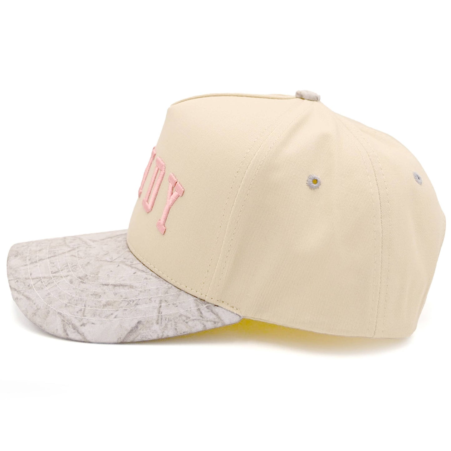 Hana - C.C HOWDY Letter Embroidered Two Tone Trucker Cap - White Camo