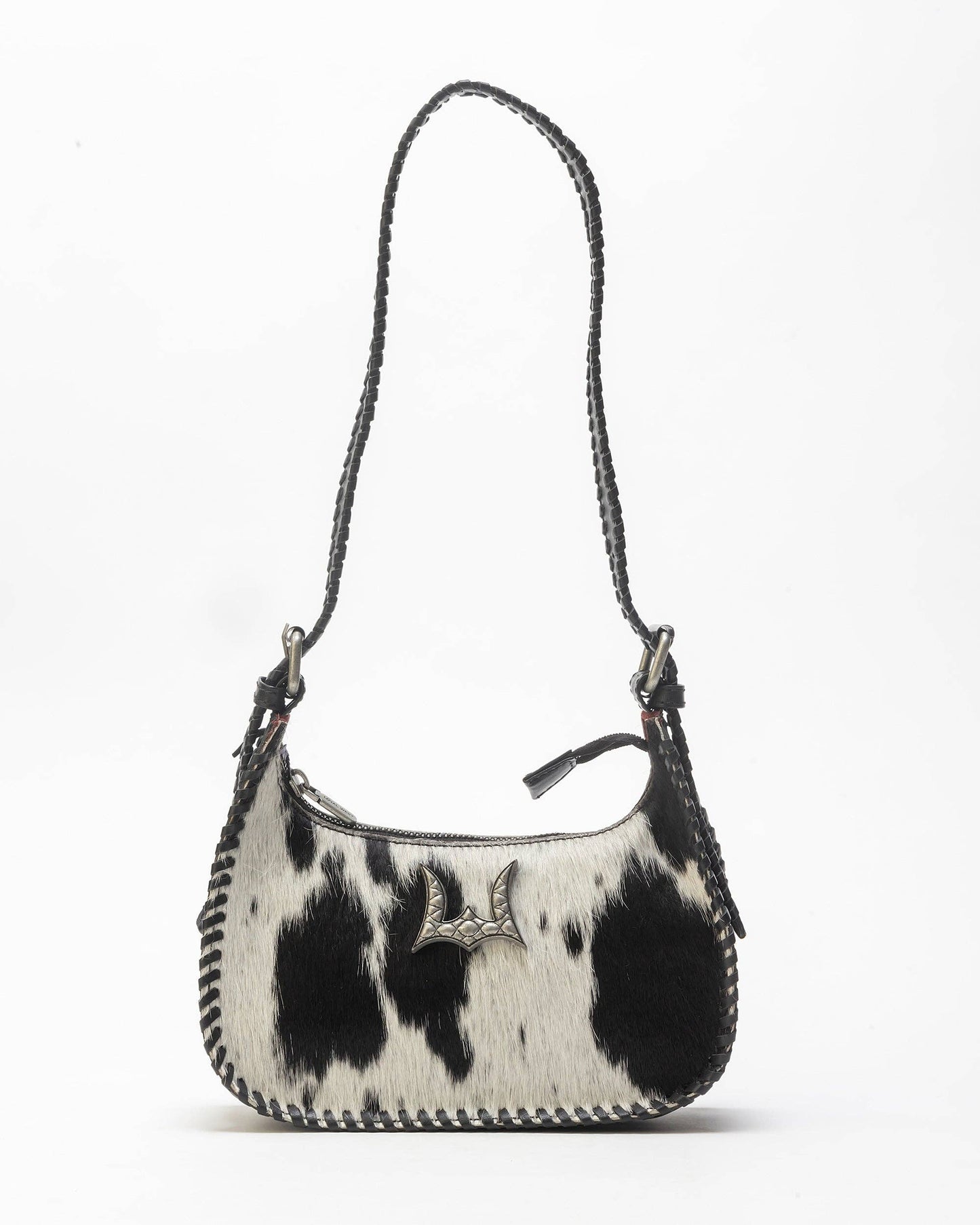 Loyal West - Dannia Medium Purse In Black & White Cowhide