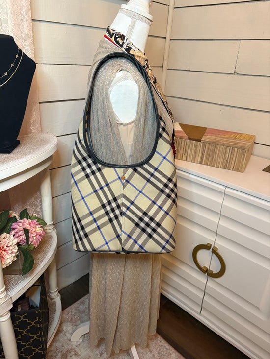 Burberry Check-Pattern Tote Bag