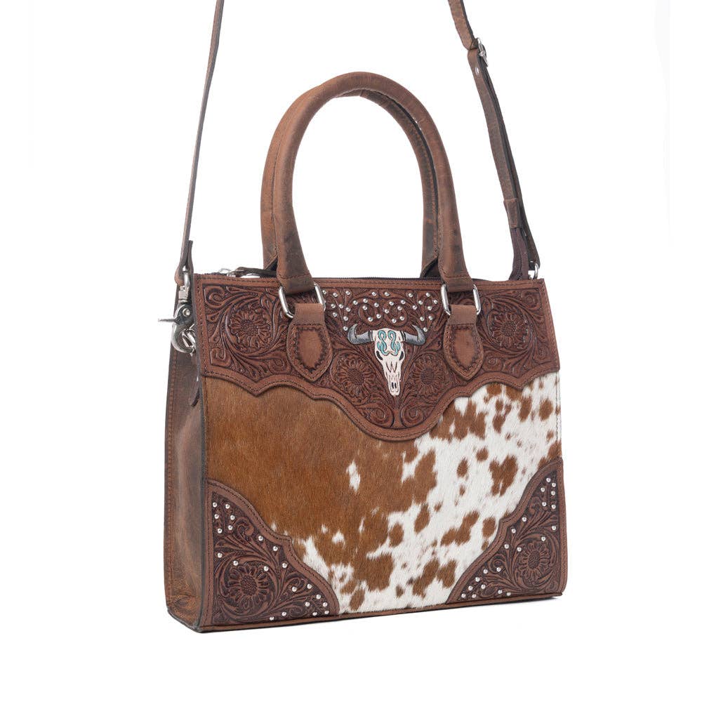 Myra Bag - Timber Trail Hairon Leather Concealed Carry Bag in Cream Mocha - Cream Mocha