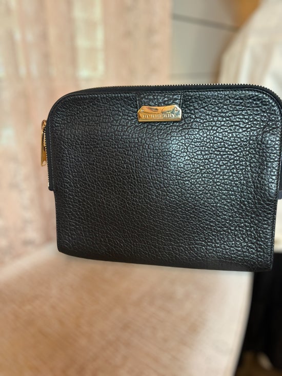 Burberry Black Leather Clutch/ Pouch