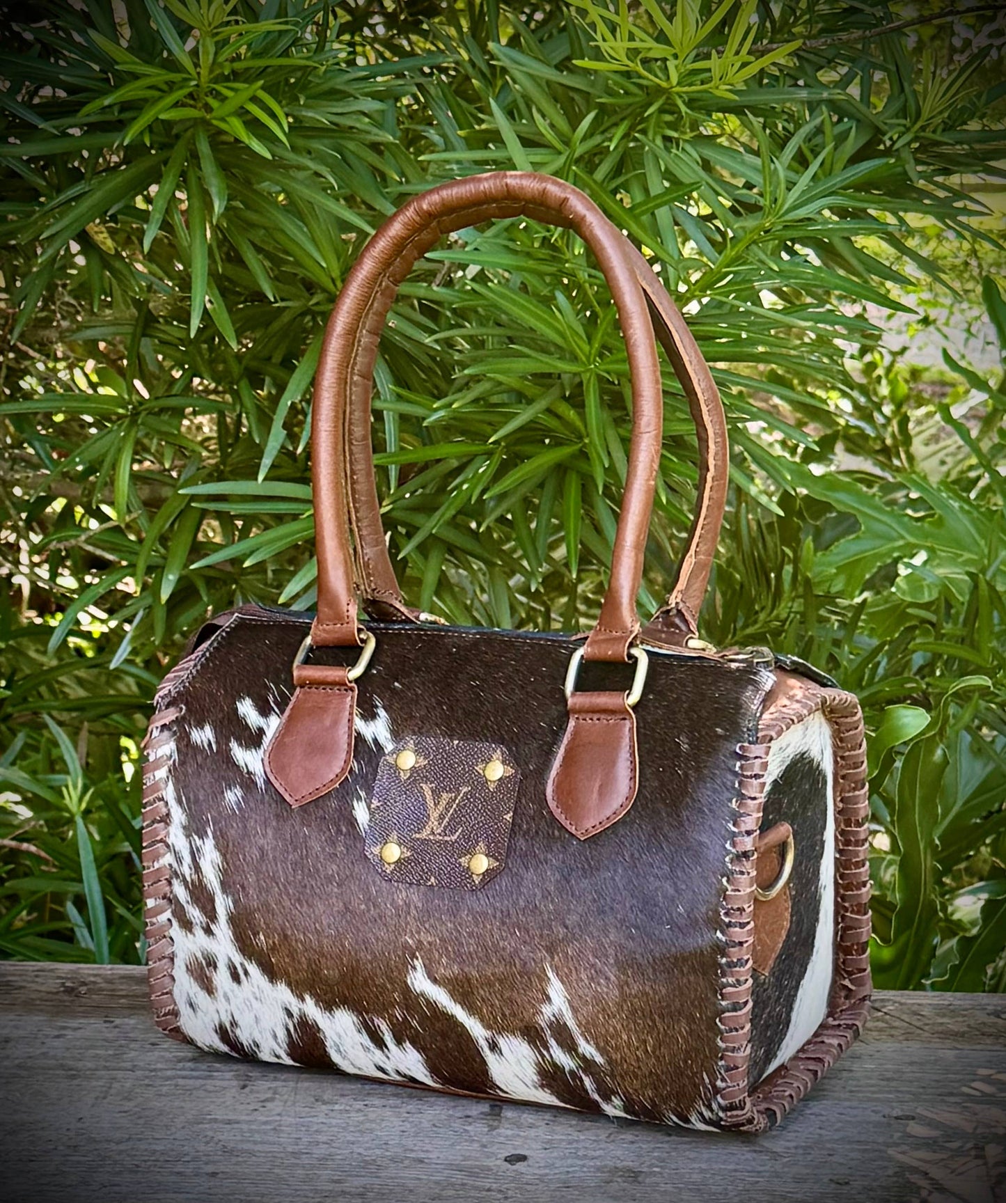 Southern Junkie Gypsy Boutique - Upcycled LV Cowhide Leather Speedy Bag Western Rodeo
