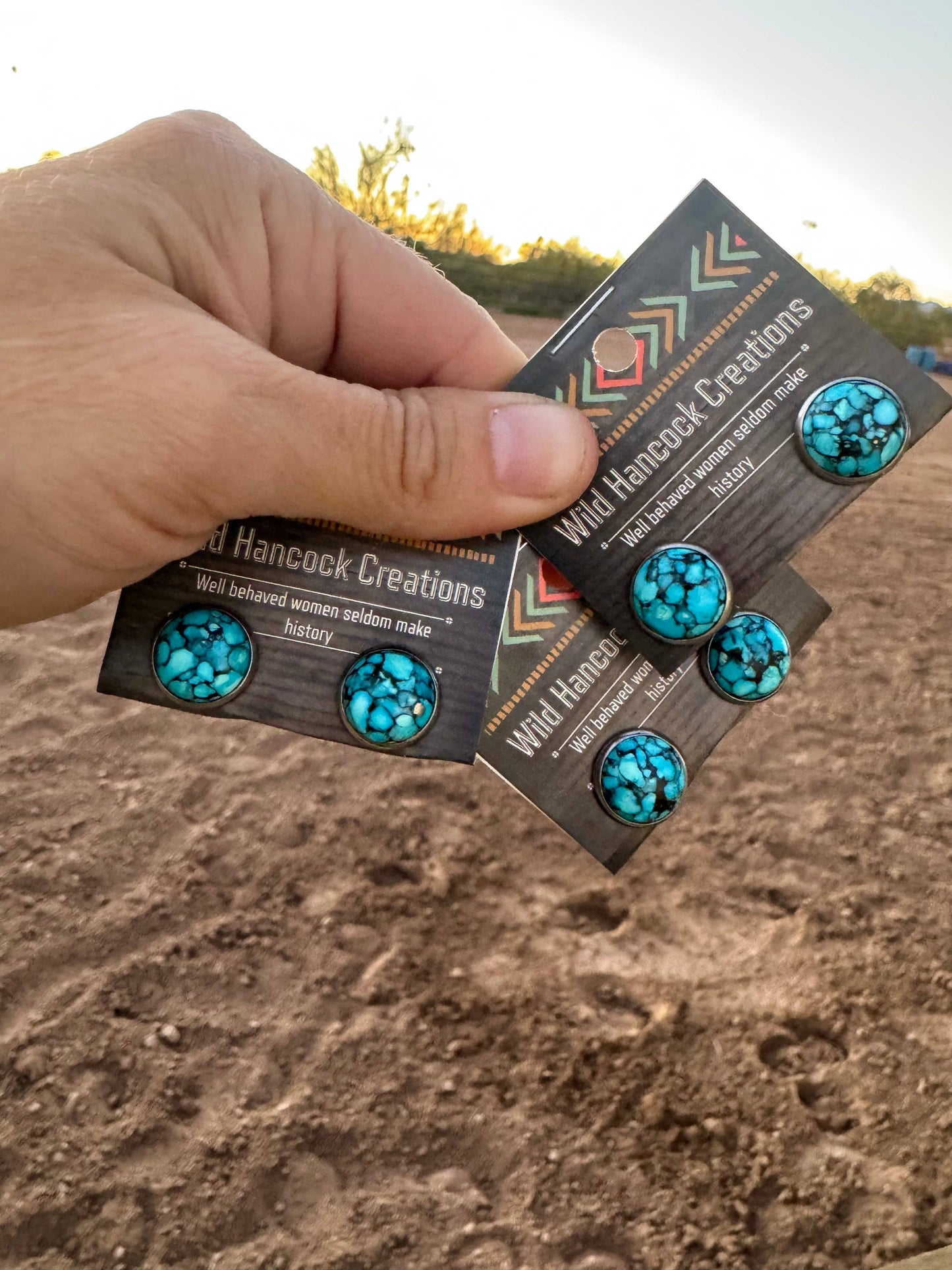Wild Hancock Creations - Real Turquoise Earrings/Turquoise Stud Earrings/Western