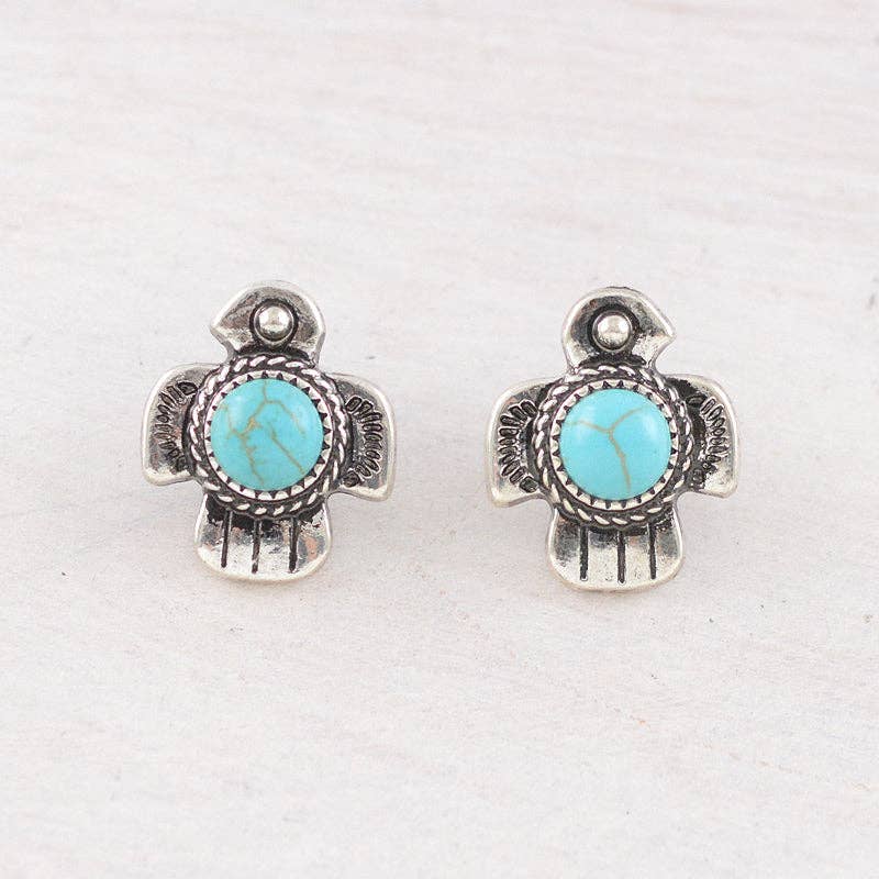 YK Trading Inc - Western Thunderbird Earrings - Turquoise