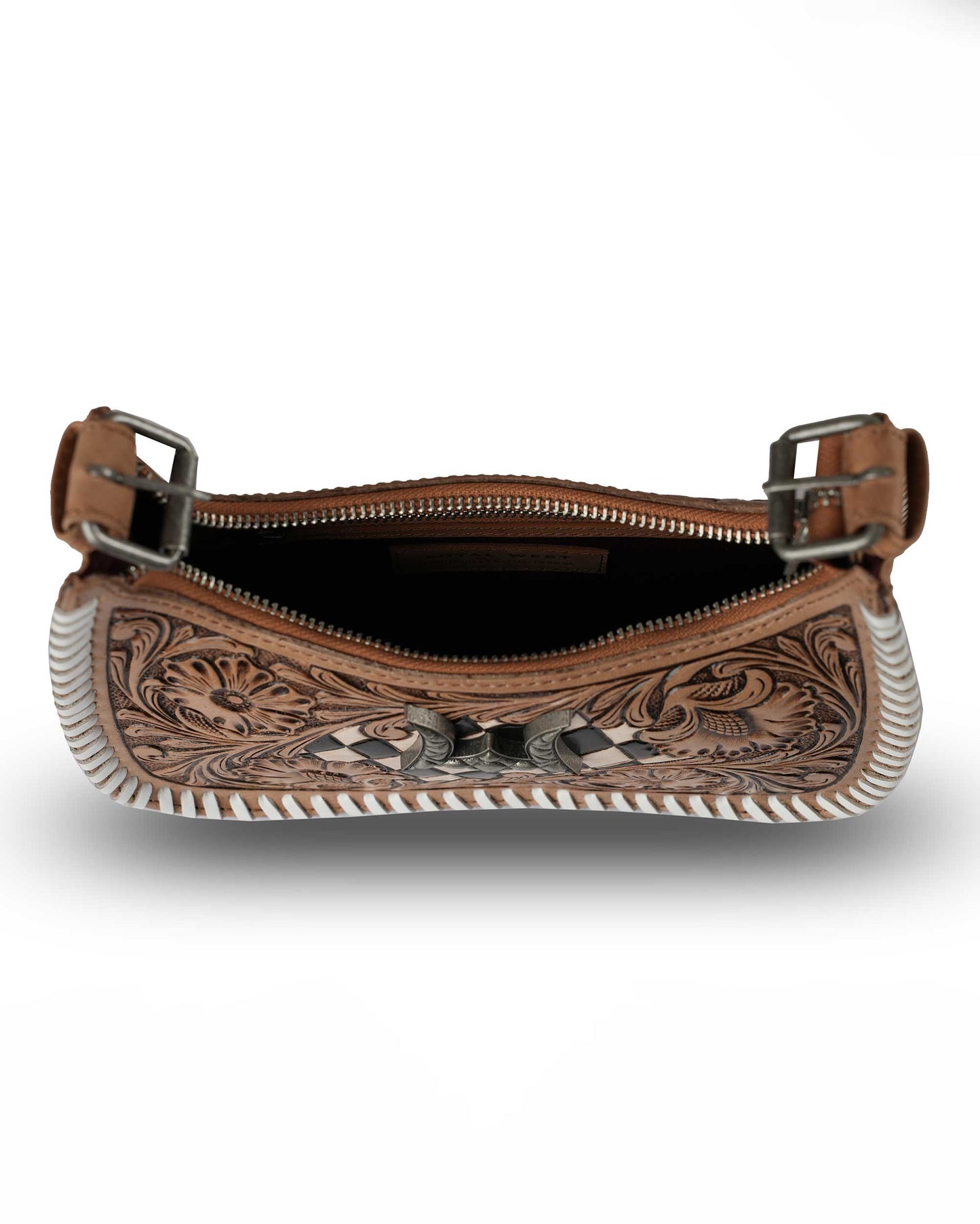 Loyal West - HANDTOOLED DANNIA MEDIUM PURSE – CHECKERED EDITION