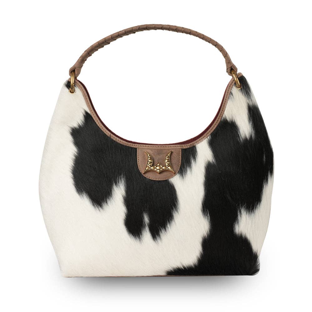 Myra Bag - LW Medium Purse - Black & White Cowhide - Black & White