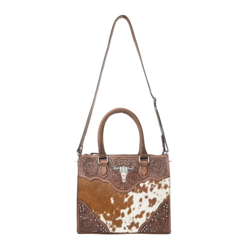 Myra Bag - Timber Trail Hairon Leather Concealed Carry Bag in Cream Mocha - Cream Mocha