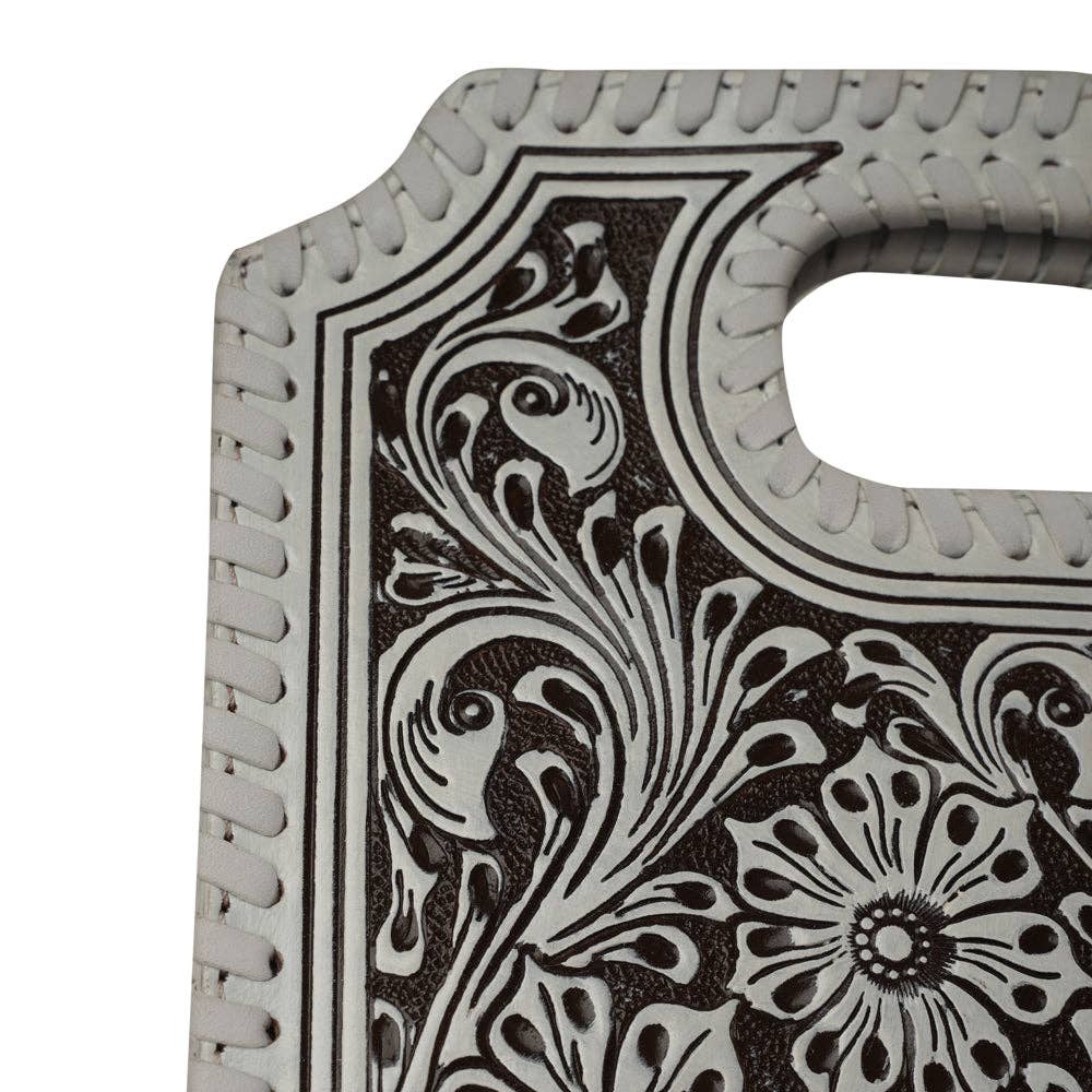 Myra Bag - Handtooled Alma Medium Handbag - Ivory Dust - Ivory Dust