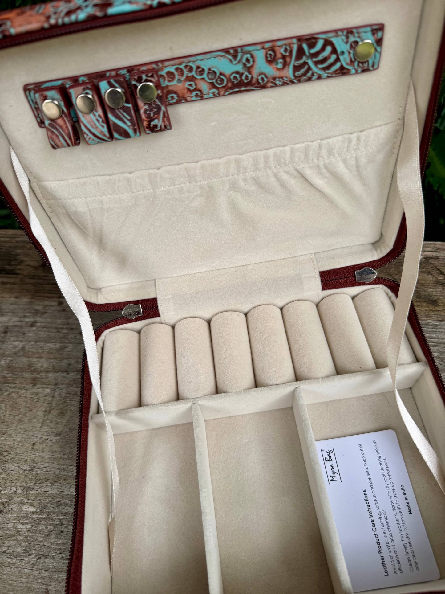 Southern Junkie Gypsy Boutique - Upcycled LV Cowhide Leather Jewelry Box Case Western