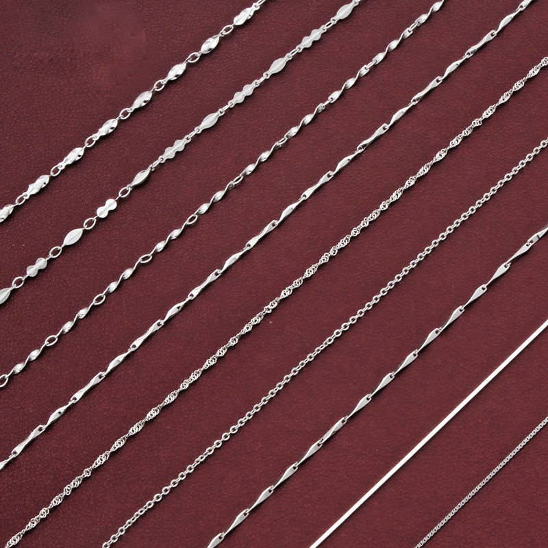 Perimade & Co. LLC - Box Cable Singapore Necklace Chain in 925 Sterling Silver - 50 Centimeters / Twist Chain