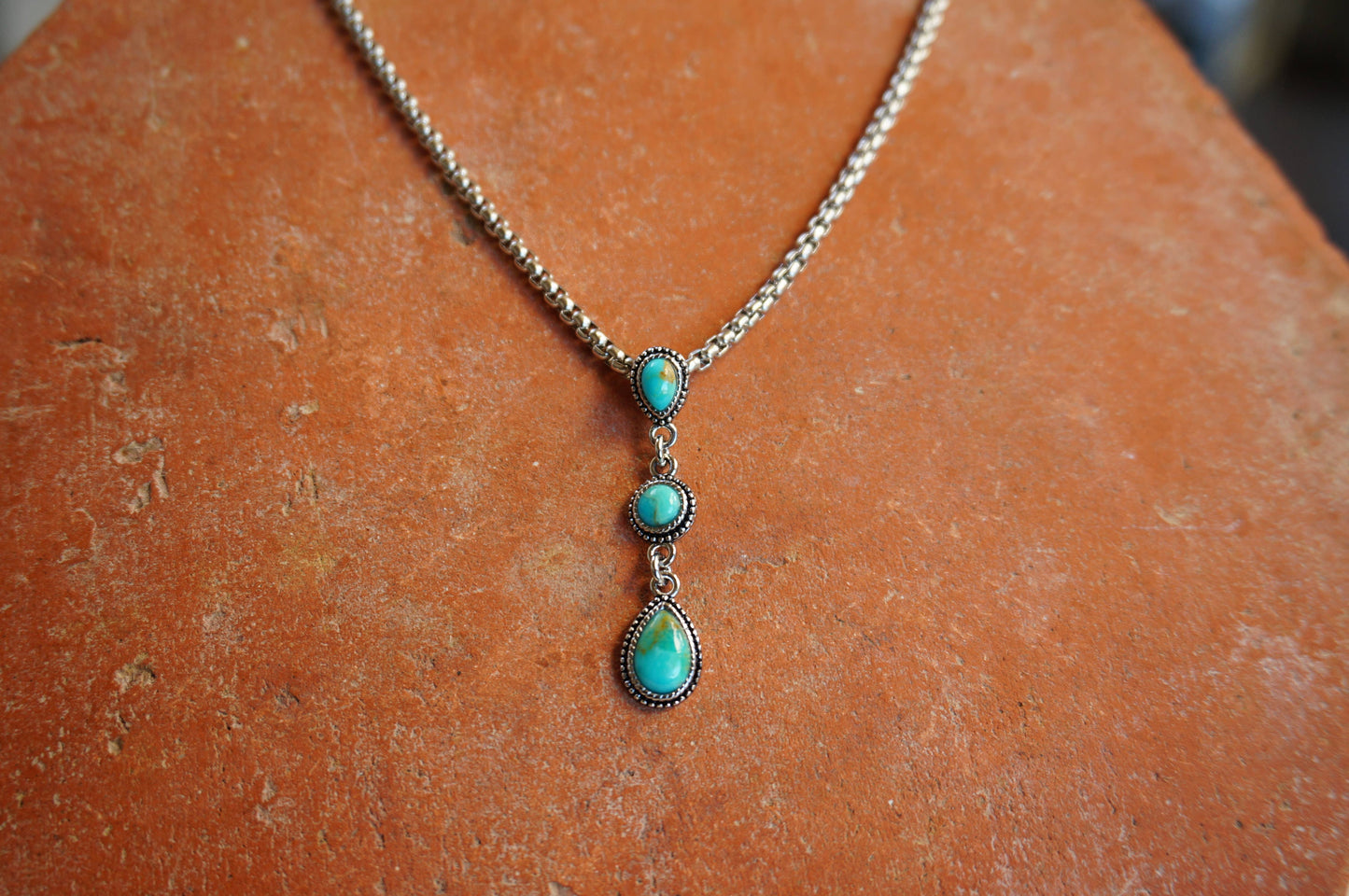 Sowell Jewelry - Frida Silver-Plated Turquoise Cascade Necklace