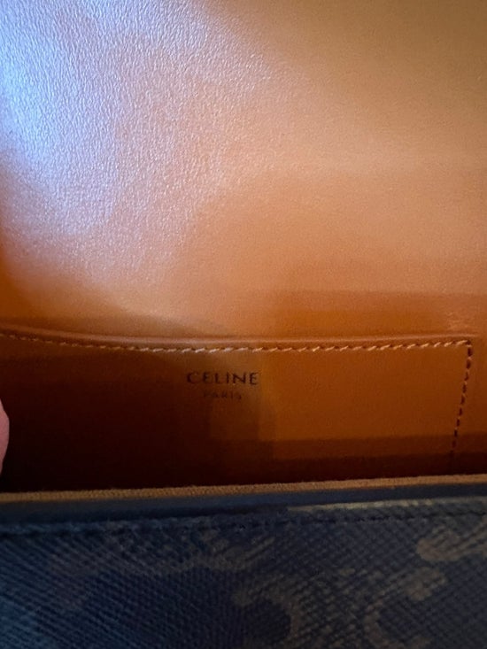 Celine Triomphe Canvas & Leather Clutch on Strap
