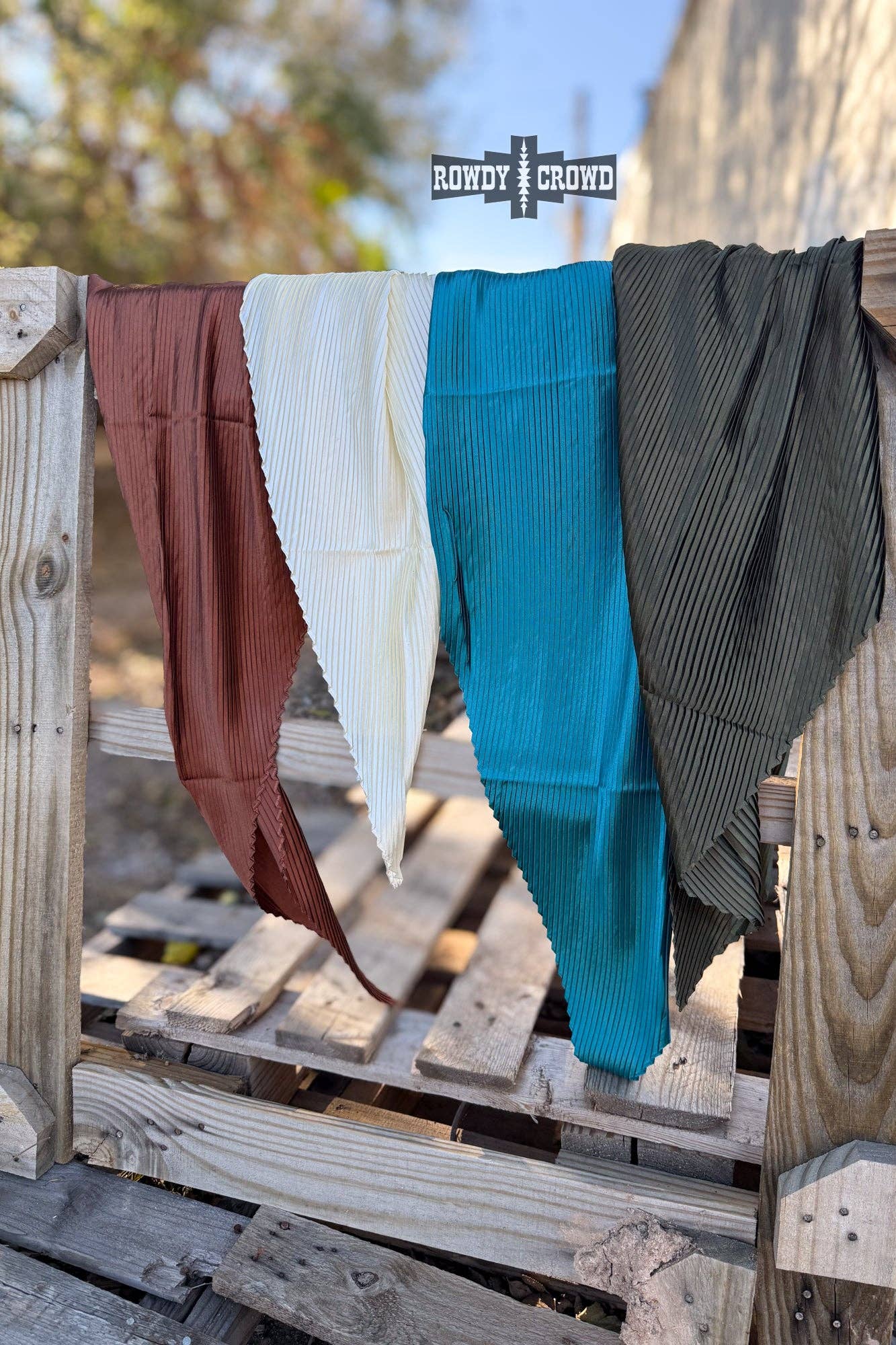 Rowdy Crowd Clothing - Pasadena Pleated Wild Rags - Turquoise