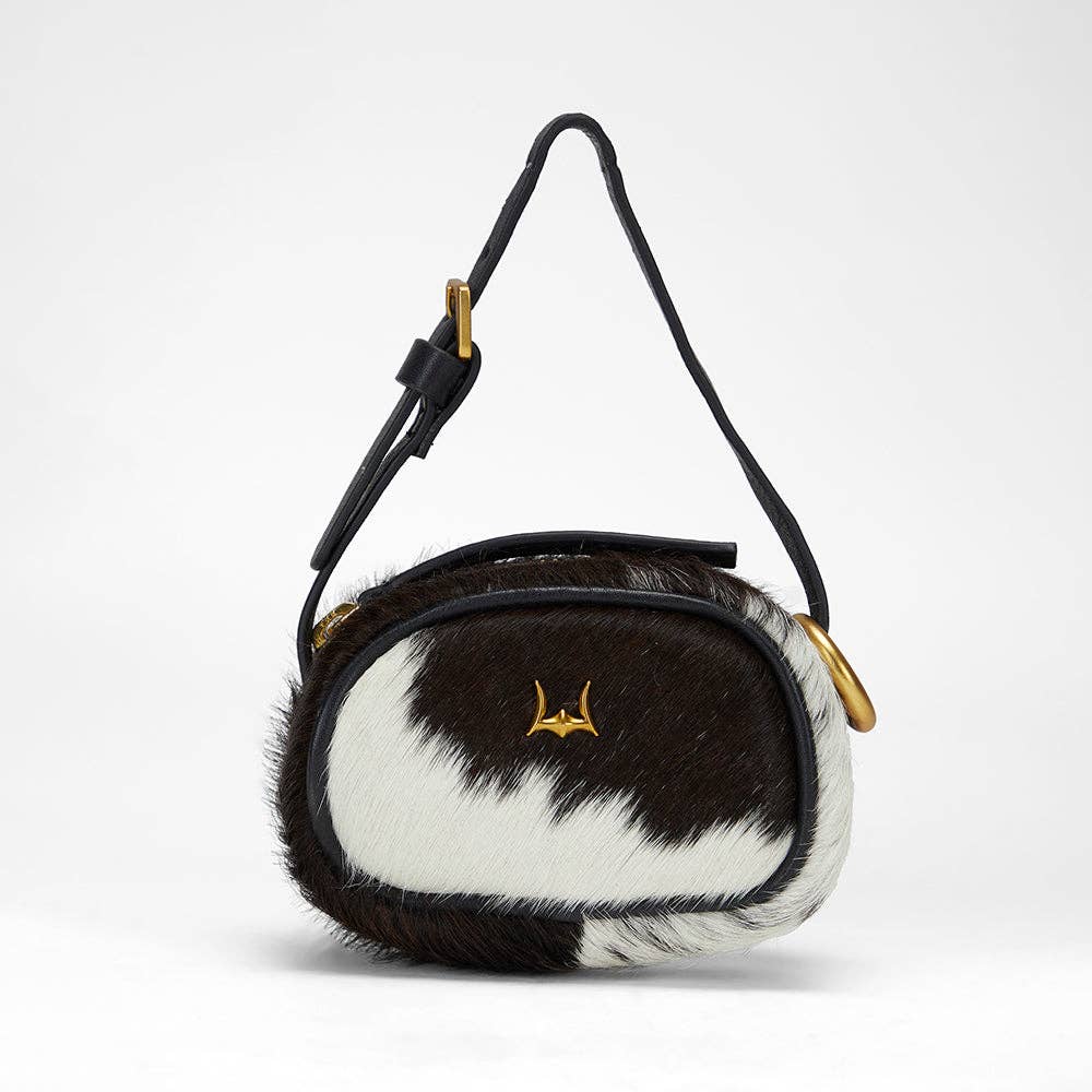 Myra Bag - Loyal West Sophia Micro Bag Charm In Black & White Cowhide - Single