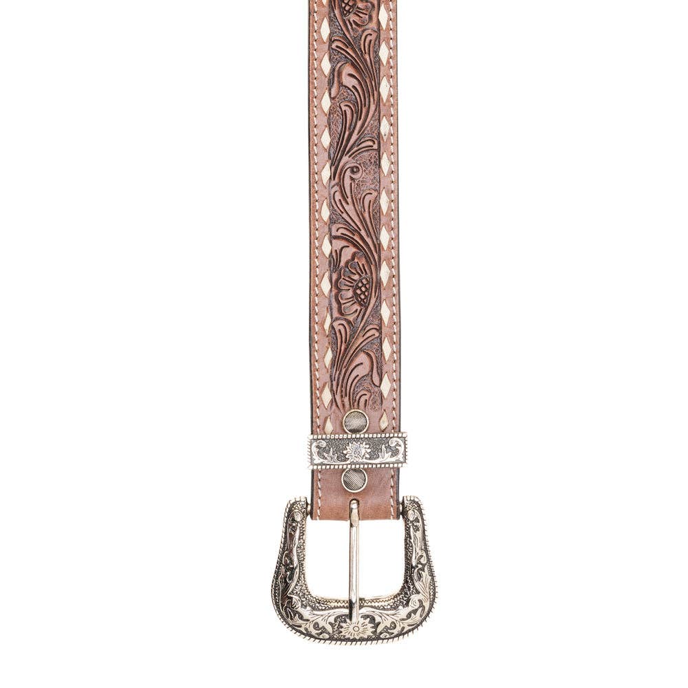 Myra Bag - Talavera Handtooled Leather Belt for Women in Ember - Ember / M