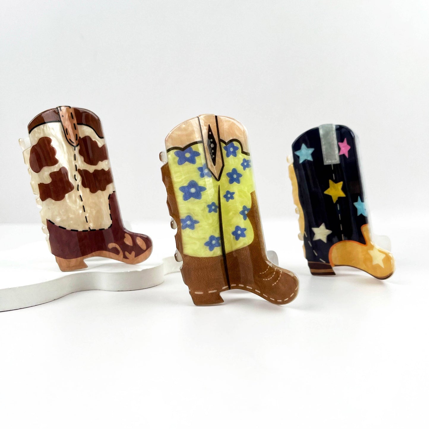mildstyles - Cowboy Boots Acrylic Hair Claw Clip - B
