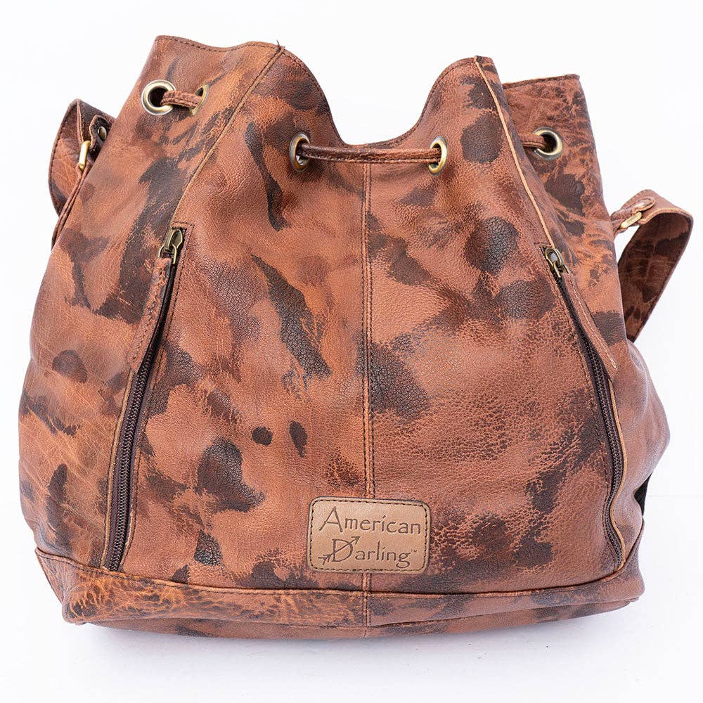 LS Western - ADBGI226 Bucket Hair On Genuine Western Leather Women Bag - ADBGI226A