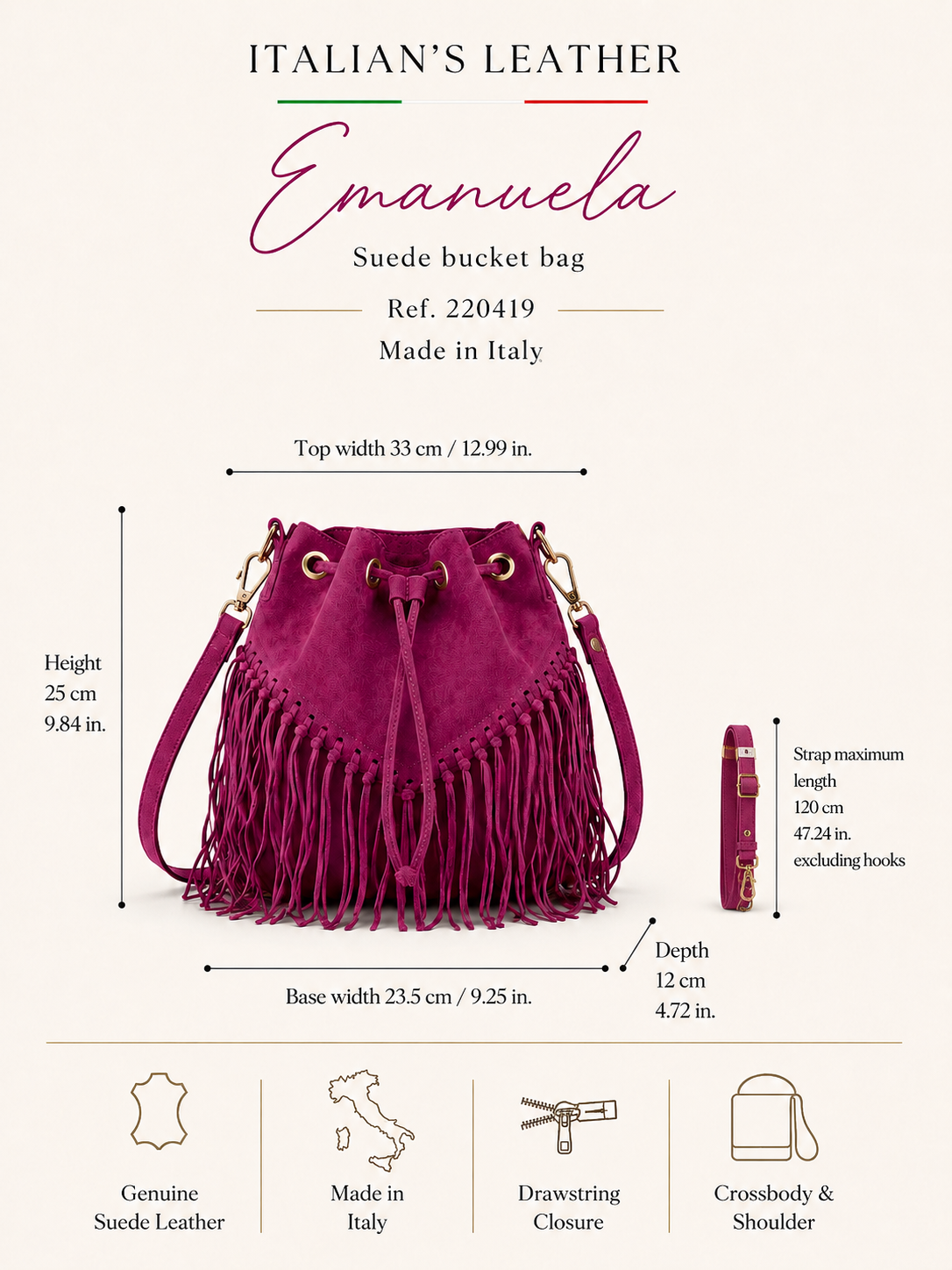 ITALIAN'S LEATHER - EMANUELA - Suede leather - Cuero