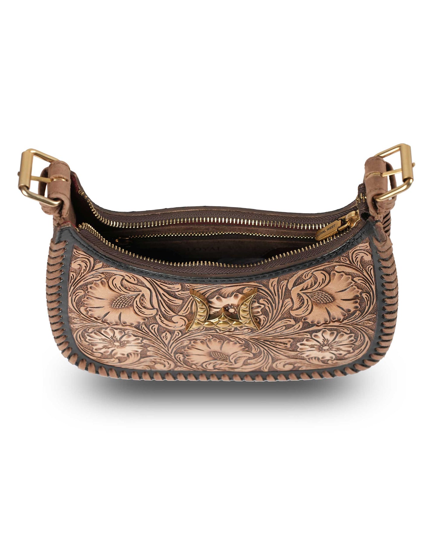 Loyal West - Handtooled Dannia Medium Purse - Distressed Brown - NaN / Distressed Brown