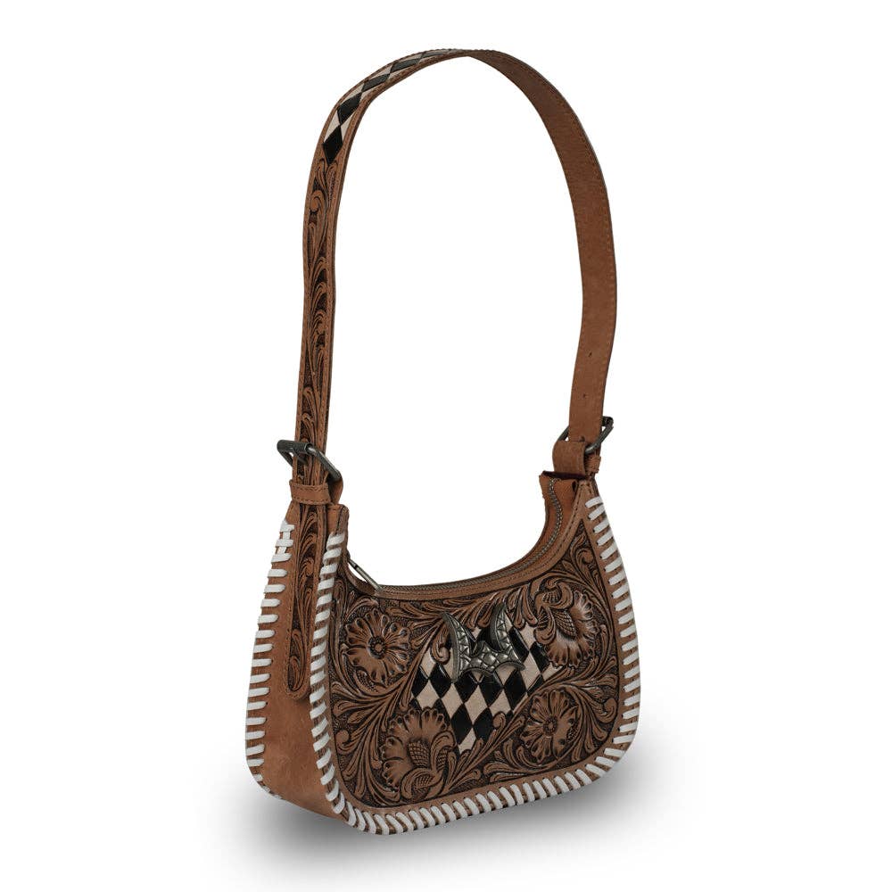 Loyal West - HANDTOOLED DANNIA MEDIUM PURSE CHECKERED EDITION - Checkered Edition